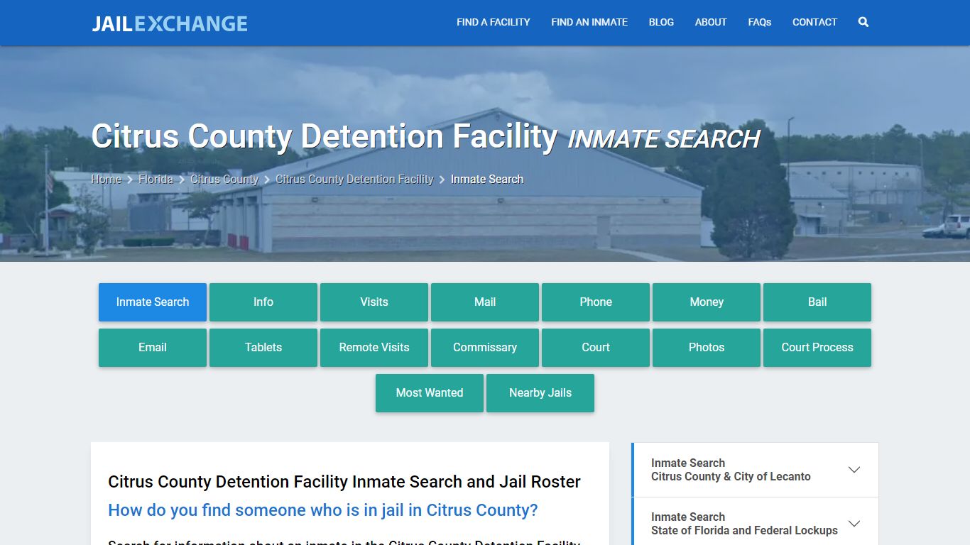 Citrus County Detention Facility Inmate Search - Jail Exchange